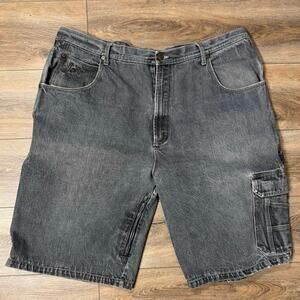 Streetwear x Skate x VTG Y2K Joker OG 77 Faded Black Denim Baggy Jorts Size 44